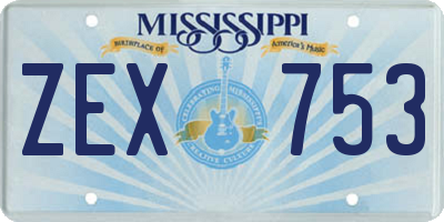 MS license plate ZEX753