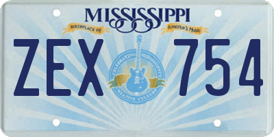 MS license plate ZEX754