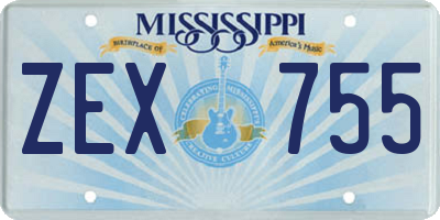 MS license plate ZEX755