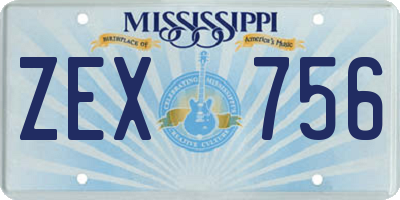MS license plate ZEX756