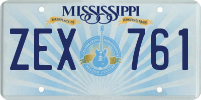 MS license plate ZEX761