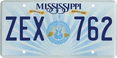 MS license plate ZEX762
