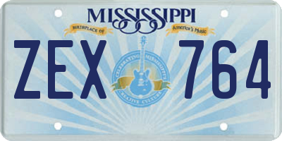 MS license plate ZEX764