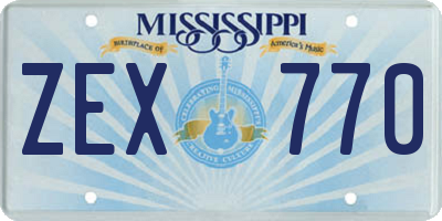 MS license plate ZEX770