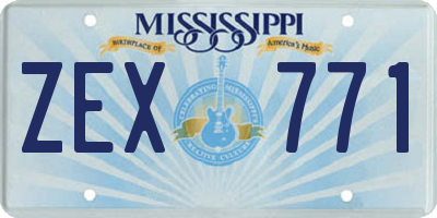 MS license plate ZEX771