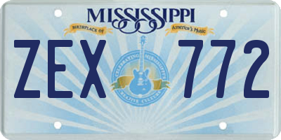 MS license plate ZEX772
