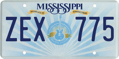 MS license plate ZEX775