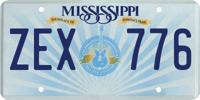 MS license plate ZEX776