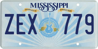 MS license plate ZEX779