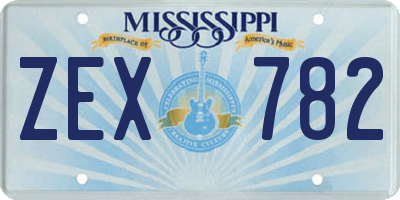 MS license plate ZEX782