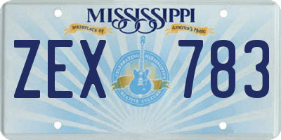 MS license plate ZEX783