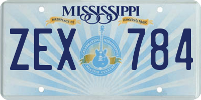 MS license plate ZEX784