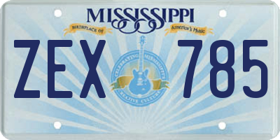 MS license plate ZEX785