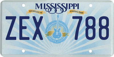 MS license plate ZEX788