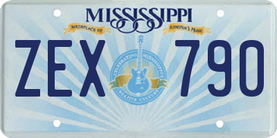 MS license plate ZEX790