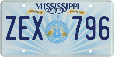 MS license plate ZEX796