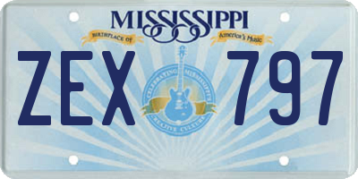 MS license plate ZEX797