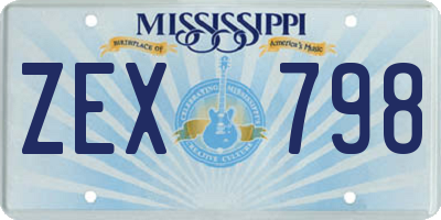 MS license plate ZEX798