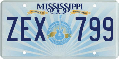 MS license plate ZEX799