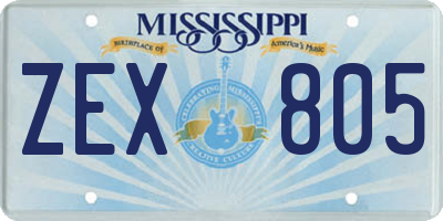 MS license plate ZEX805