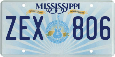 MS license plate ZEX806