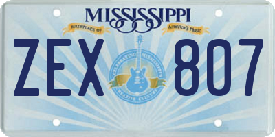 MS license plate ZEX807