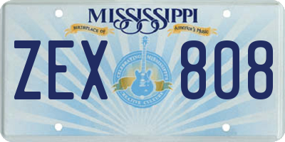 MS license plate ZEX808