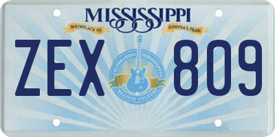 MS license plate ZEX809