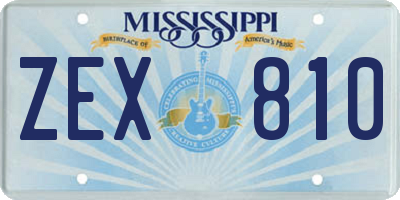 MS license plate ZEX810
