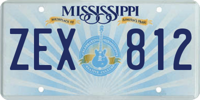 MS license plate ZEX812