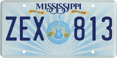 MS license plate ZEX813