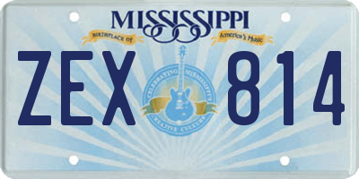 MS license plate ZEX814