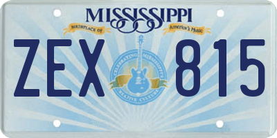 MS license plate ZEX815