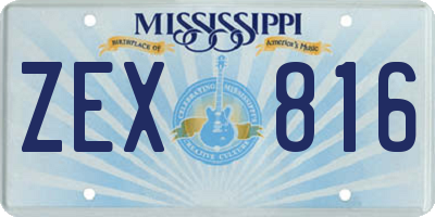 MS license plate ZEX816