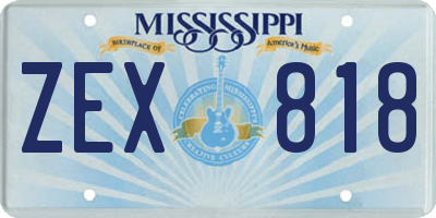 MS license plate ZEX818