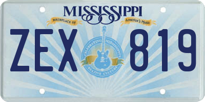 MS license plate ZEX819