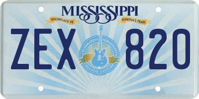 MS license plate ZEX820