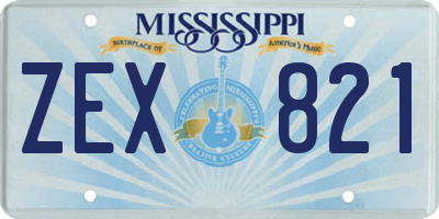 MS license plate ZEX821