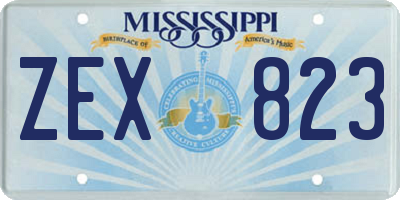 MS license plate ZEX823