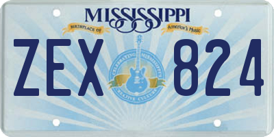 MS license plate ZEX824