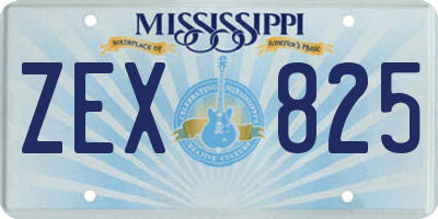 MS license plate ZEX825