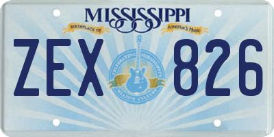 MS license plate ZEX826