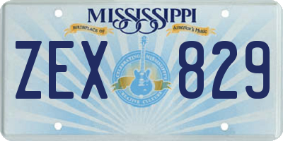 MS license plate ZEX829