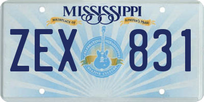 MS license plate ZEX831