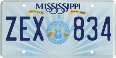 MS license plate ZEX834