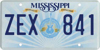 MS license plate ZEX841