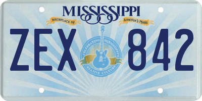 MS license plate ZEX842