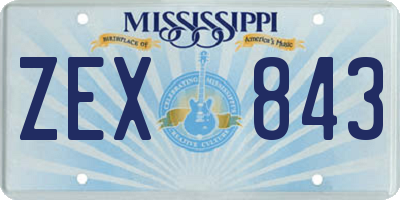 MS license plate ZEX843