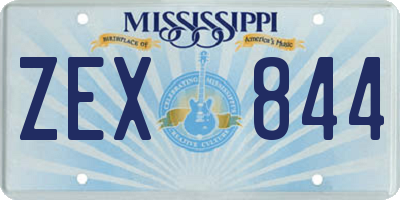 MS license plate ZEX844