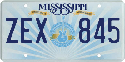 MS license plate ZEX845